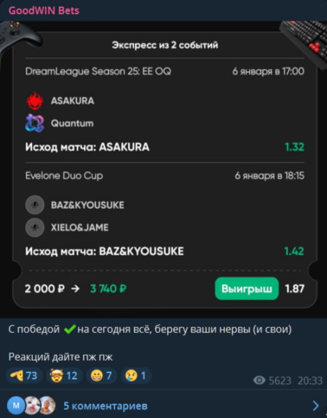 Прогнозы для ставок на GoodWIN Bets — отзывы