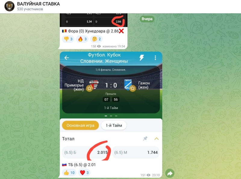 Телеграмм канал Валуйная Ставка — проверка, отзывы